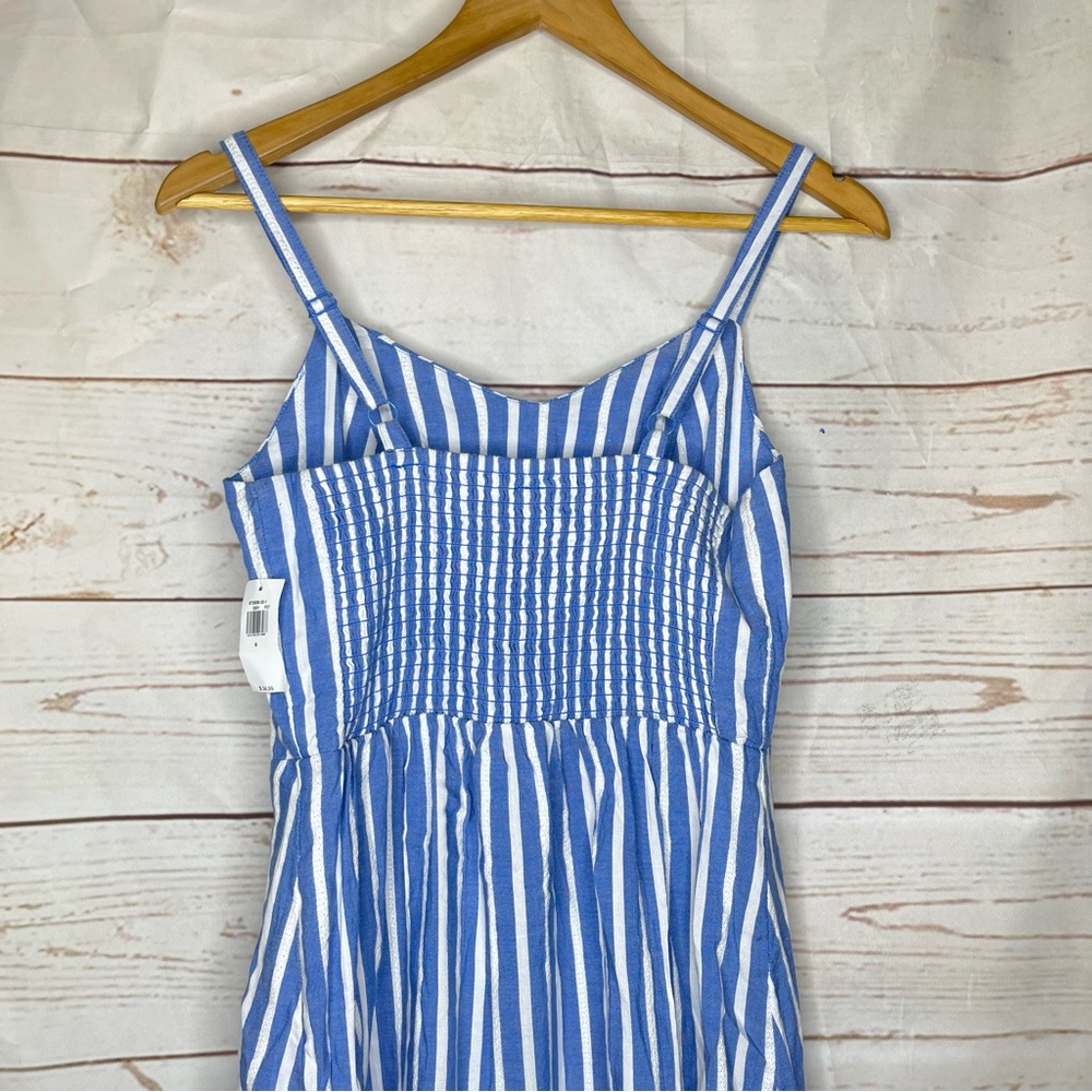 NWT $34.99 Old Navy • Mini Dress • Blue White Stripes • Small • Spaghetti Strap - Picture 6 of 8